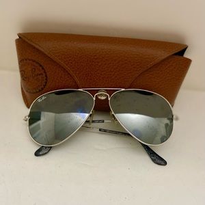 Ray-Ban Mirrored, Green Aviator Sunglasses RB3025 W827 58-14 3N